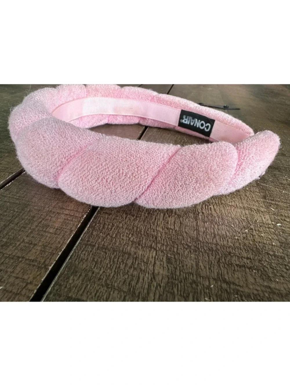 Conair Pink Bubble Spa Terry Cloth Padded Headband Makeup Face Washing Hair